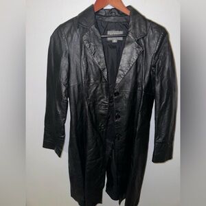 Wilsons Leather Black Trench Coat
